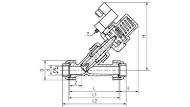 Zeichnung: Direkt gesteuerte Magnetventile mit Verschraubung und Schweissmuffe