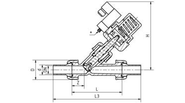 Zeichnung: Direkt gesteuerte Magnetventile mit Verschraubung und Schweissstutzen