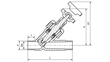 Zeichnung: Handabsperrventil DN 15 - 50 mit Klebestutzen