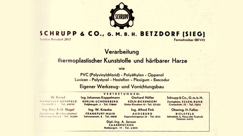 Produktkatalog Deckblatt aus dem Jahre 1958